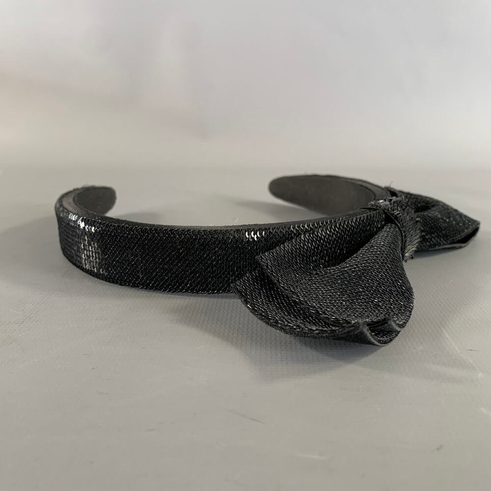 LOUIS VUITTON Black Sequined Grosgrain Ribbon Headband